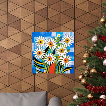 Bold Daisy Flower Poster | Colorful African American Inspired Floral Art