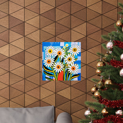Bold Daisy Flower Poster | Colorful African American Inspired Floral Art