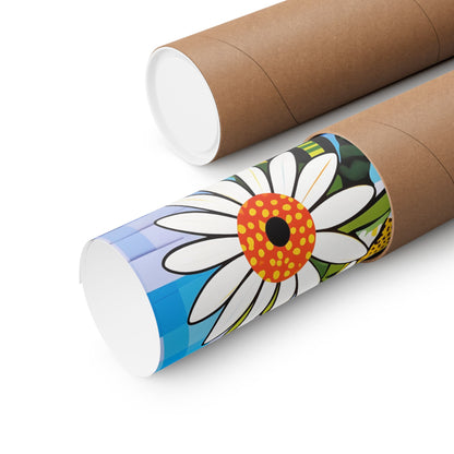 Bold Daisy Flower Poster | Colorful African American Inspired Floral Art