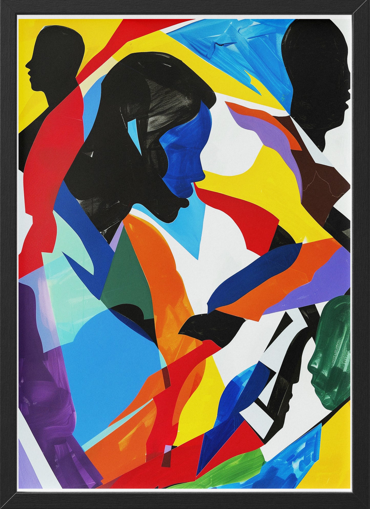 Abstract Expressionist Poster | Colorful Silhouettes Wall Art
