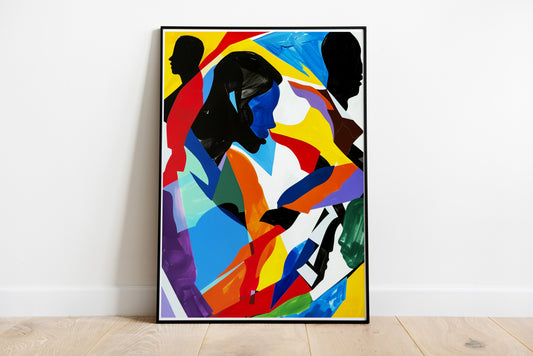 Abstract Expressionist Poster | Colorful Silhouettes Wall Art