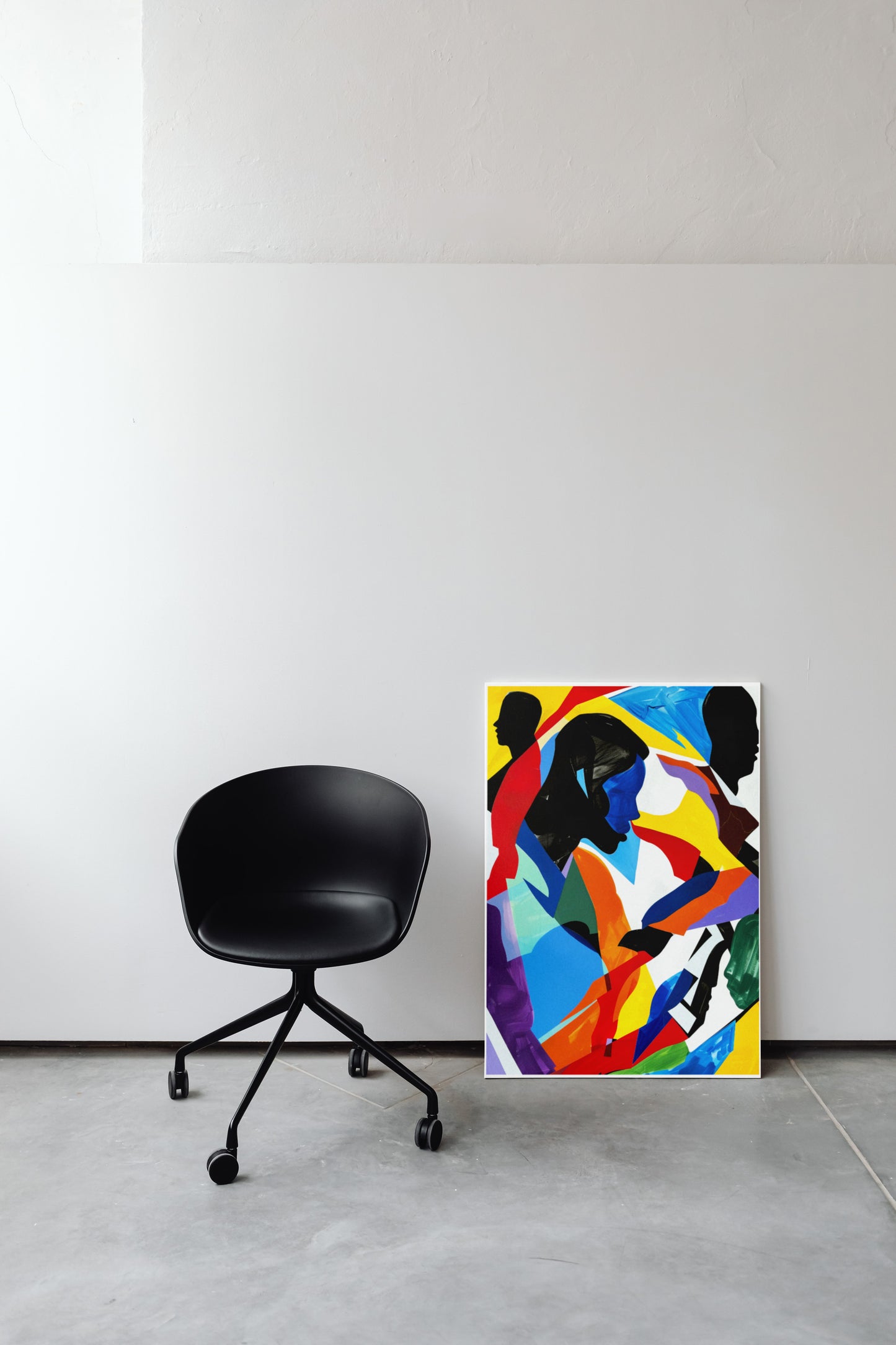 Abstract Expressionist Poster | Colorful Silhouettes Wall Art