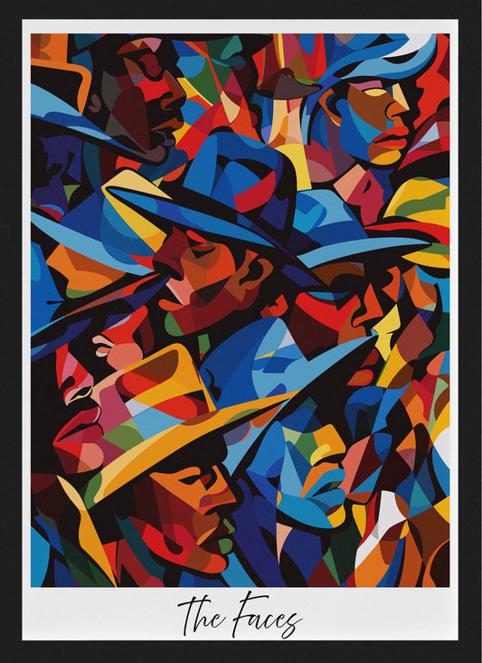 Abstract Faces Poster | African American Men in Cubist Style Wall Art