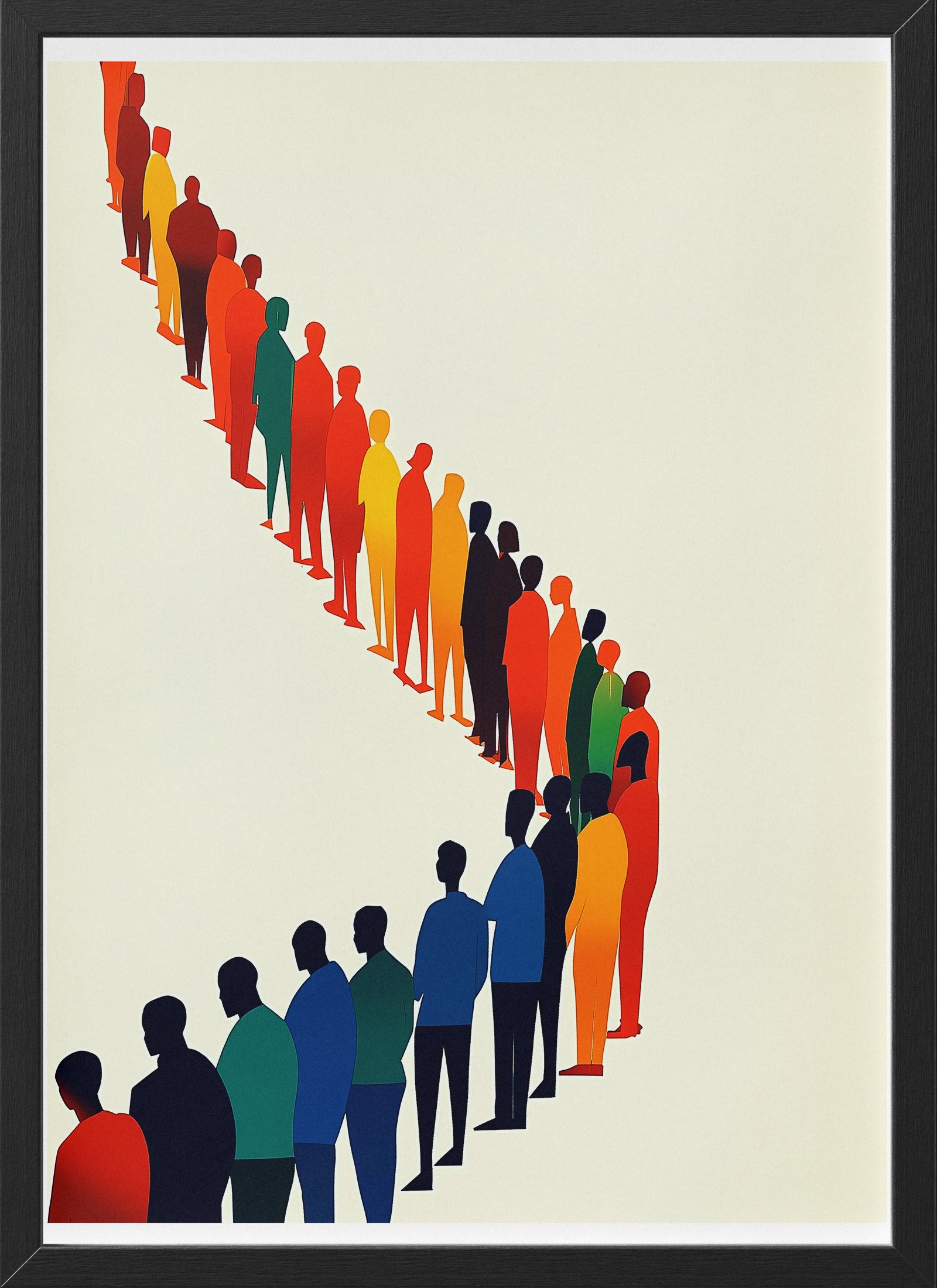 Minimalist People Line Poster | Modern Abstract Human Silhouettes Wall Art