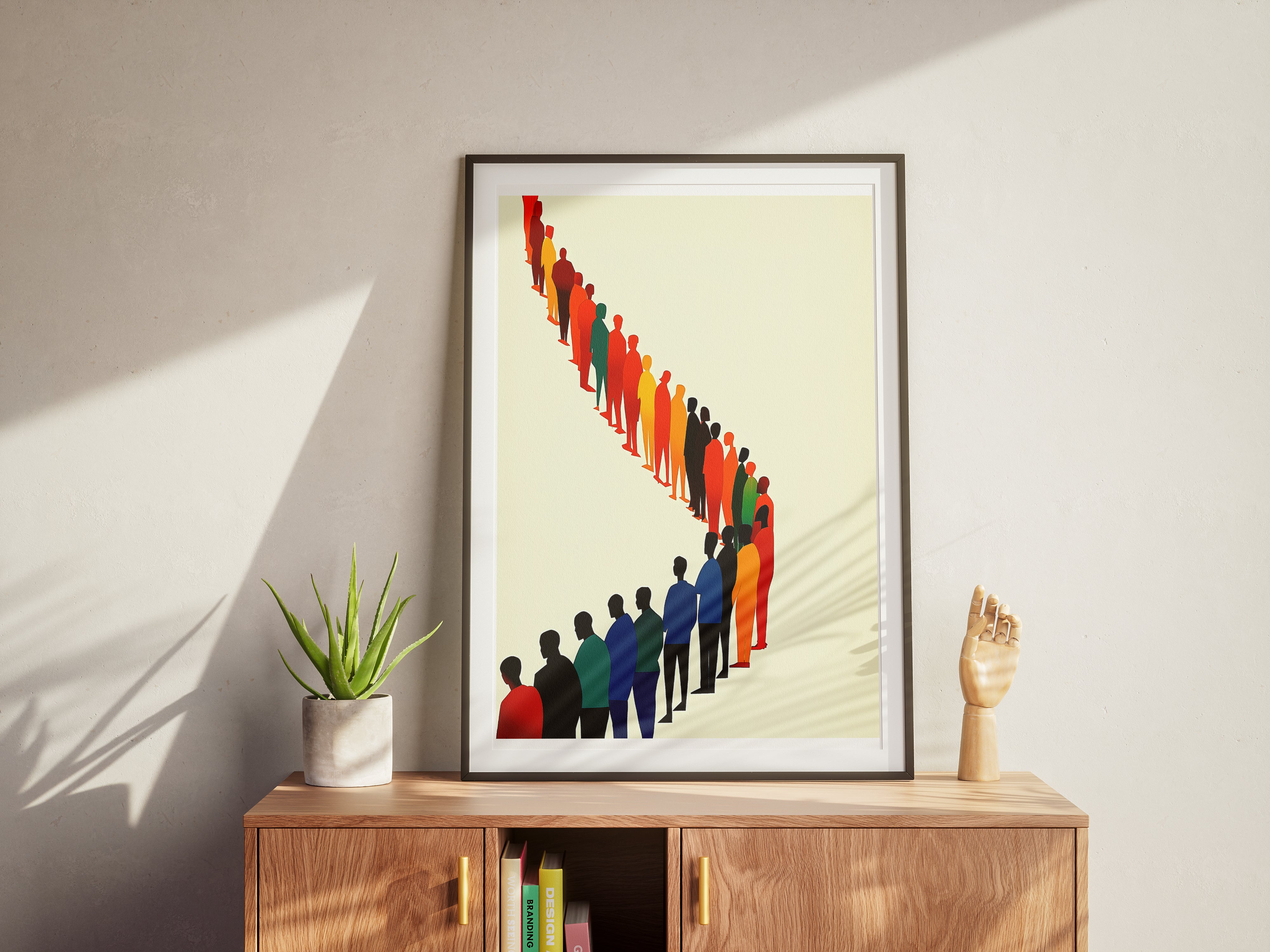 Minimalist People Line Poster | Modern Abstract Human Silhouettes Wall Art