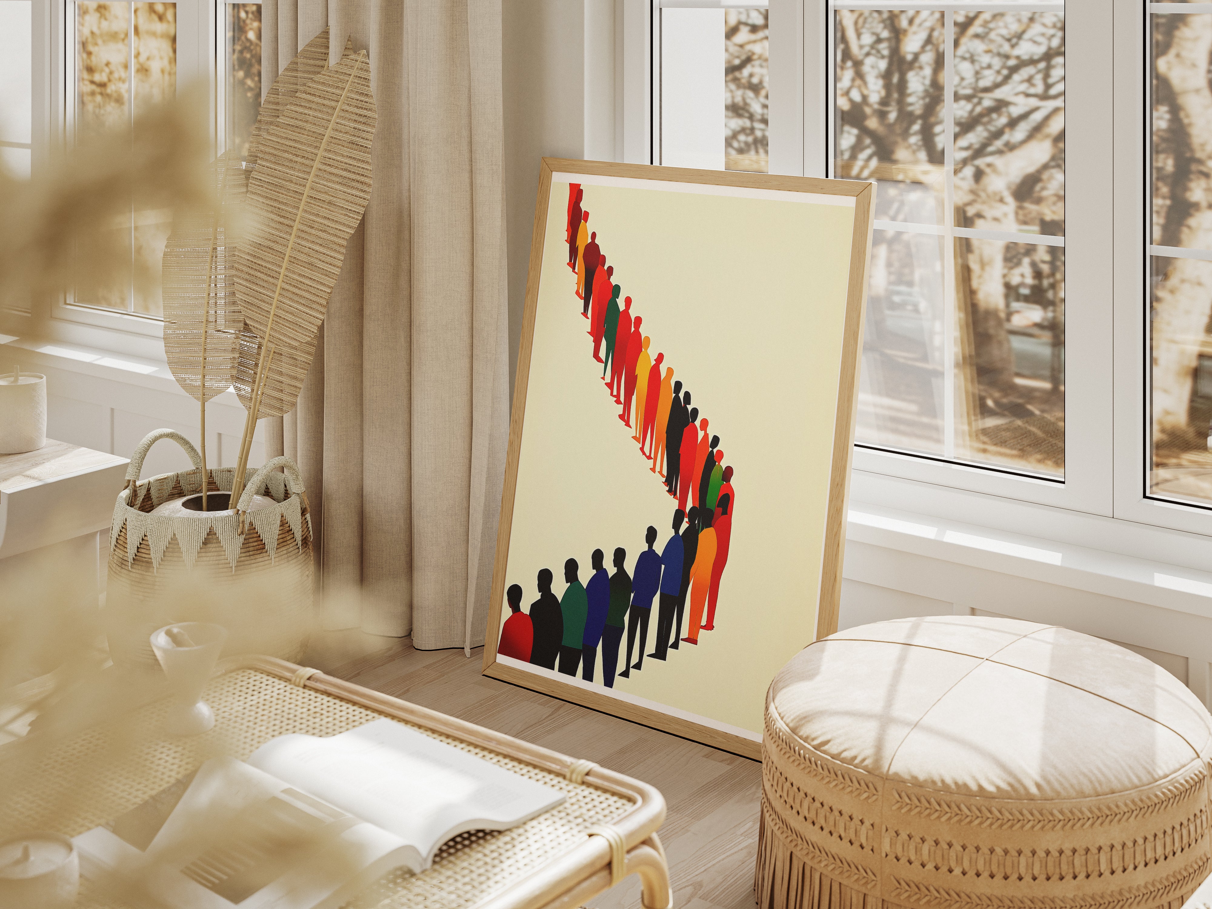 Minimalist People Line Poster | Modern Abstract Human Silhouettes Wall Art