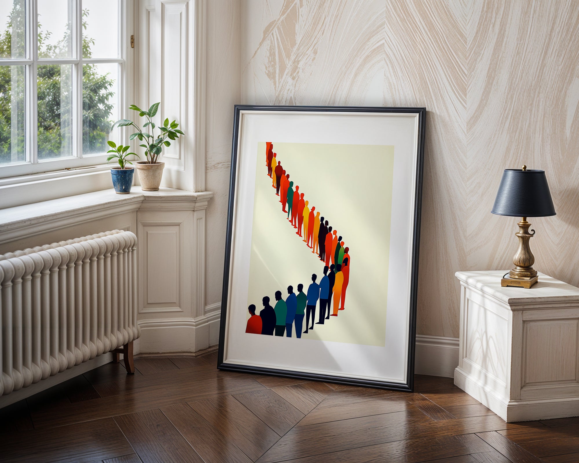 Minimalist People Line Poster | Modern Abstract Human Silhouettes Wall Art