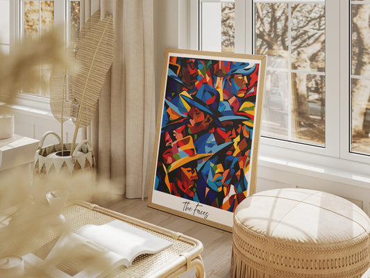Abstract Faces Poster | African American Men in Cubist Style Wall Art