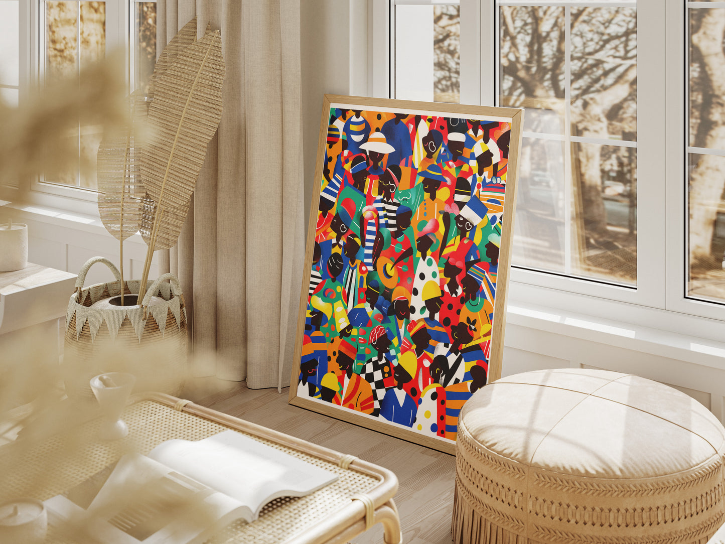Afro American Celebration Poster | Colorful Dancing People Wall Art