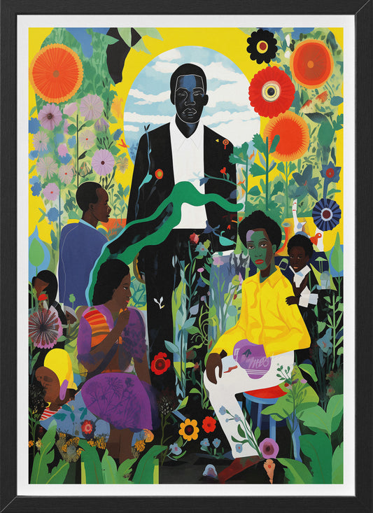 African American Cultural Art Poster | Vibrant Realism Inspired Print