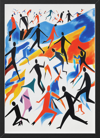 African American Dance Poster | Colorful Abstract Figures Wall Art