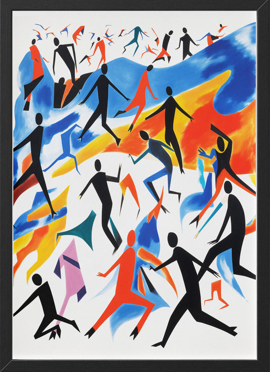 African American Dance Poster | Colorful Abstract Figures Wall Art