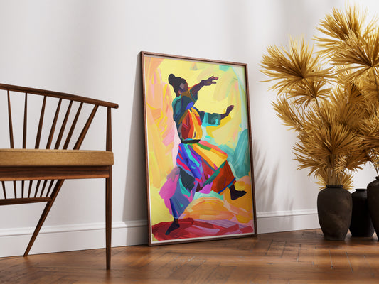 African American Woman Dance Poster | Abstract Expressionist Wall Art