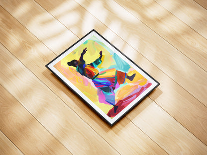 African American Woman Dance Poster | Abstract Expressionist Wall Art