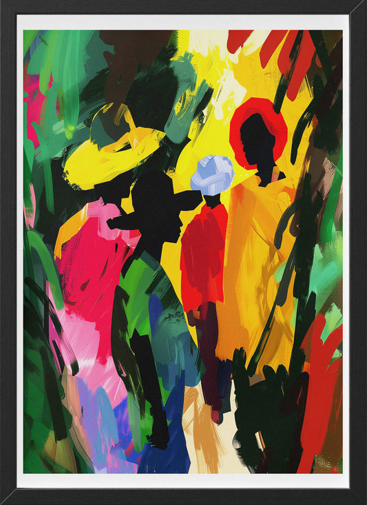 Colorful Afrocentric Abstract Wall Art | Vibrant African Silhouette Poster