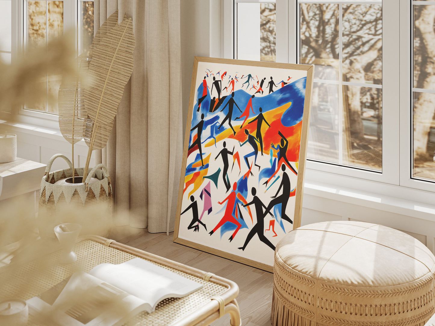 African American Dance Poster | Colorful Abstract Figures Wall Art