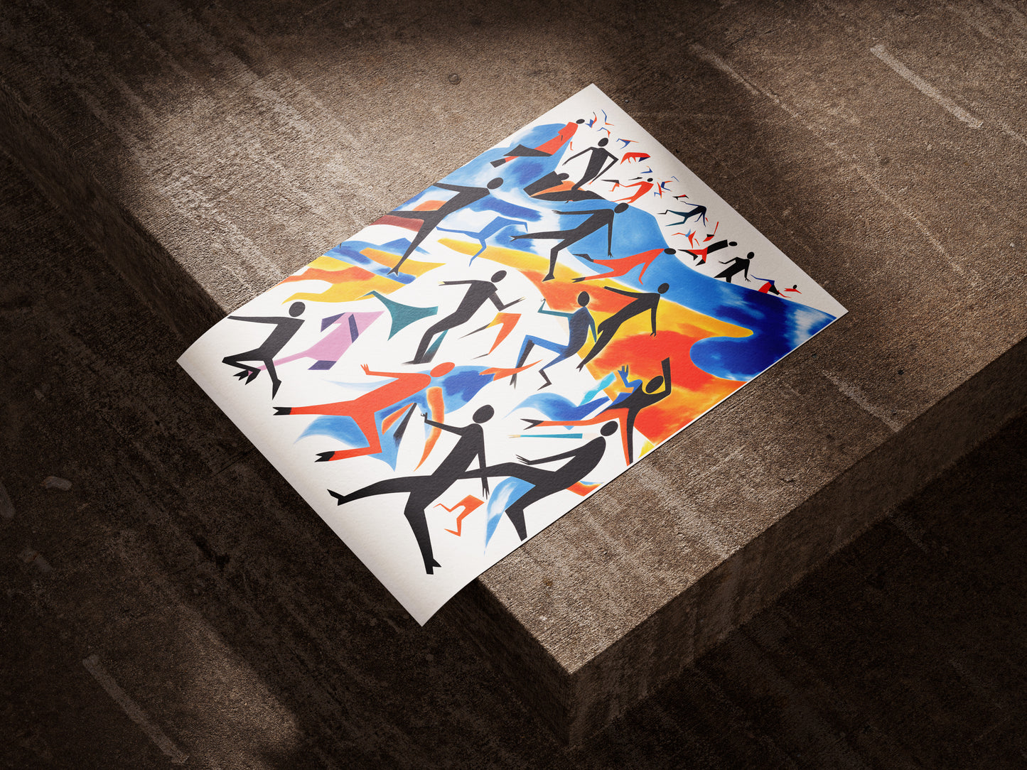 African American Dance Poster | Colorful Abstract Figures Wall Art