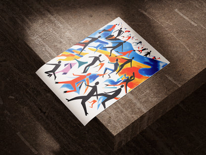 African American Dance Poster | Colorful Abstract Figures Wall Art
