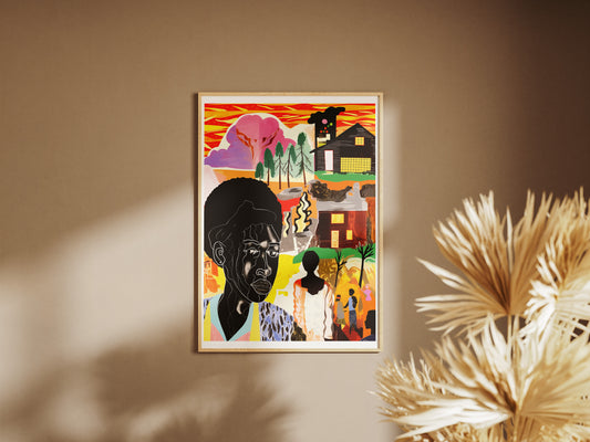 Afrofuturist Storytelling Poster | Bold African American Collage Wall Art
