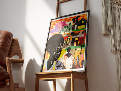 Afrofuturist Storytelling Poster | Bold African American Collage Wall Art