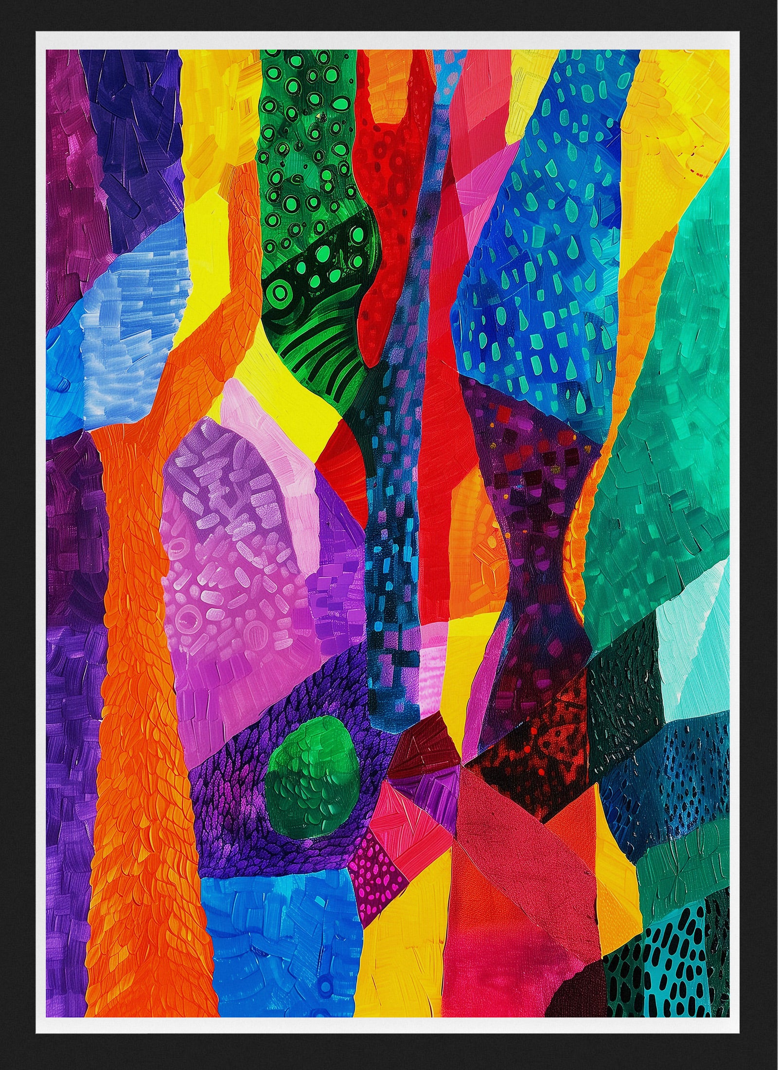 Colorful Geometric Abstract Poster | Vibrant Mid-Century Modern Wall Art