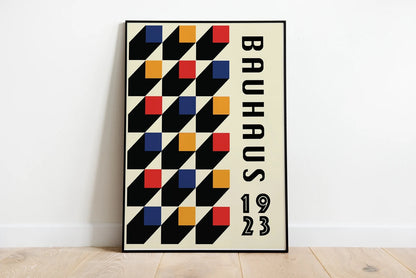 Bauhaus Style Poster | Chevron Pattern Geometric Print