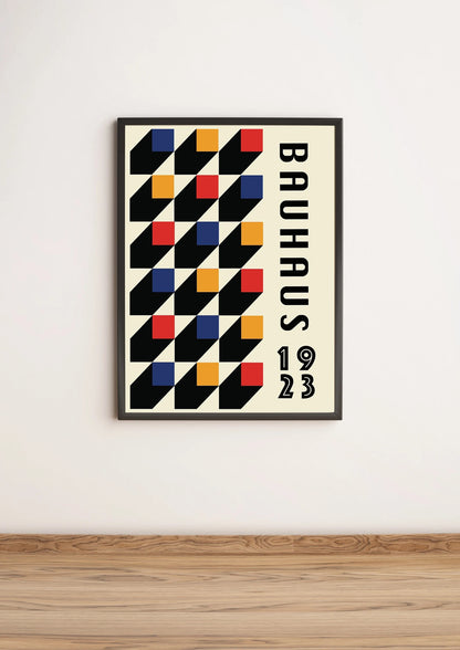 Bauhaus Style Poster | Chevron Pattern Geometric Print