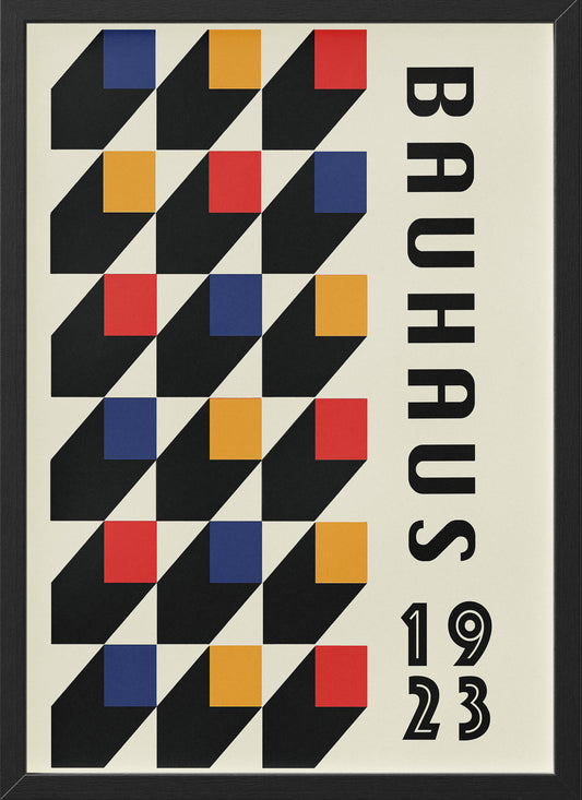 Bauhaus Style Poster | Chevron Pattern Geometric Print