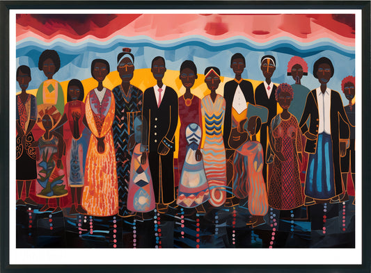 Black Family Unity Poster | African American Cultural Wall Art