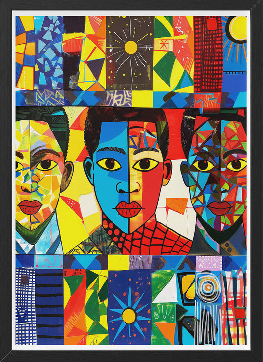 Colorful African American Wall Art | Abstract Black Men Portrait Poster