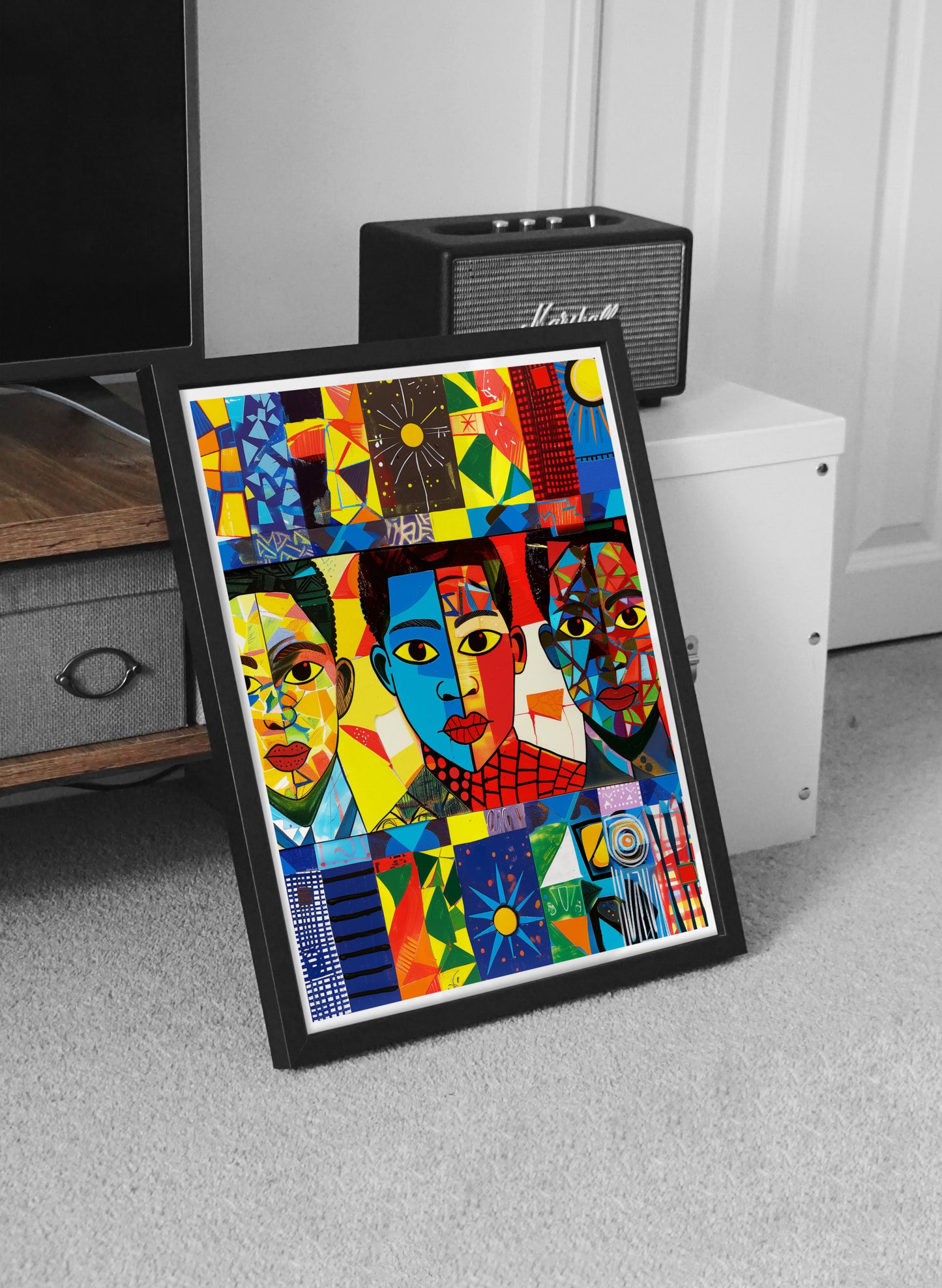 Colorful African American Wall Art | Abstract Black Men Portrait Poster
