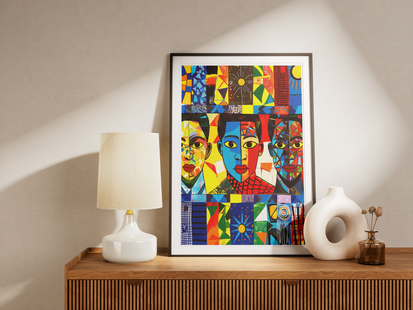Colorful African American Wall Art | Abstract Black Men Portrait Poster