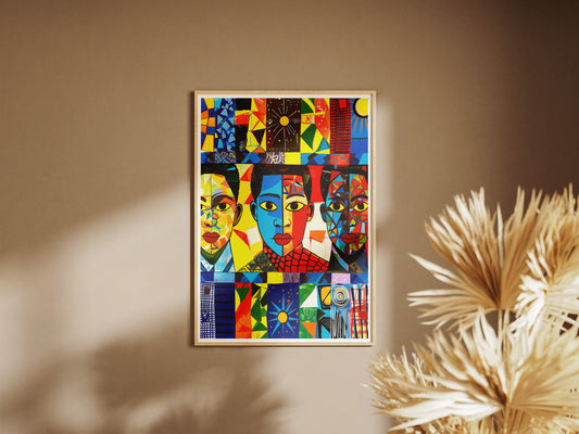 Colorful African American Wall Art | Abstract Black Men Portrait Poster