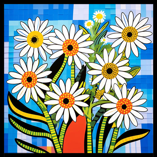 Bold Daisy Flower Poster | Colorful African American Inspired Floral Art
