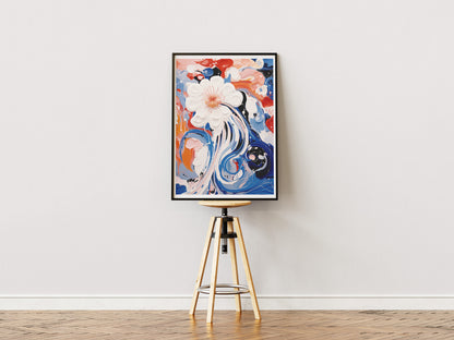Abstract Floral Poster | Colorful Modern Wall Art with Dynamic Brushwork