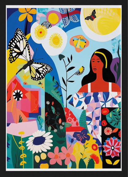 Colorful Botanical Collage Poster | Feminine Abstract Floral Wall Art