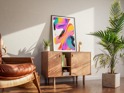 Colorful Brushstroke Abstract Poster | Bold Modern Wall Art for Creative Interiors