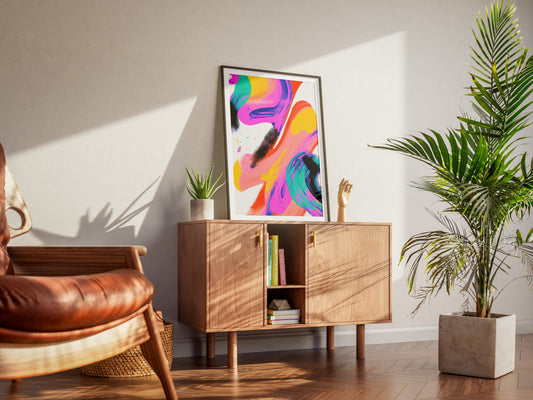 Colorful Brushstroke Abstract Poster | Bold Modern Wall Art for Creative Interiors