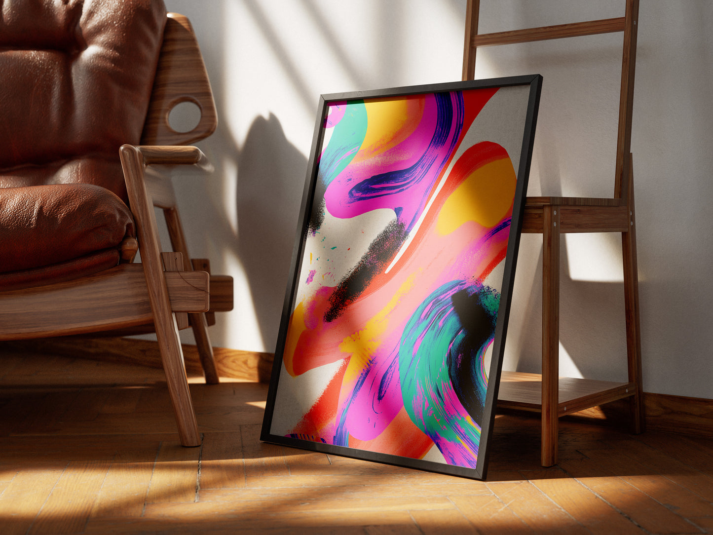 Colorful Brushstroke Abstract Poster | Bold Modern Wall Art for Creative Interiors