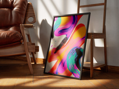 Colorful Brushstroke Abstract Poster | Bold Modern Wall Art for Creative Interiors