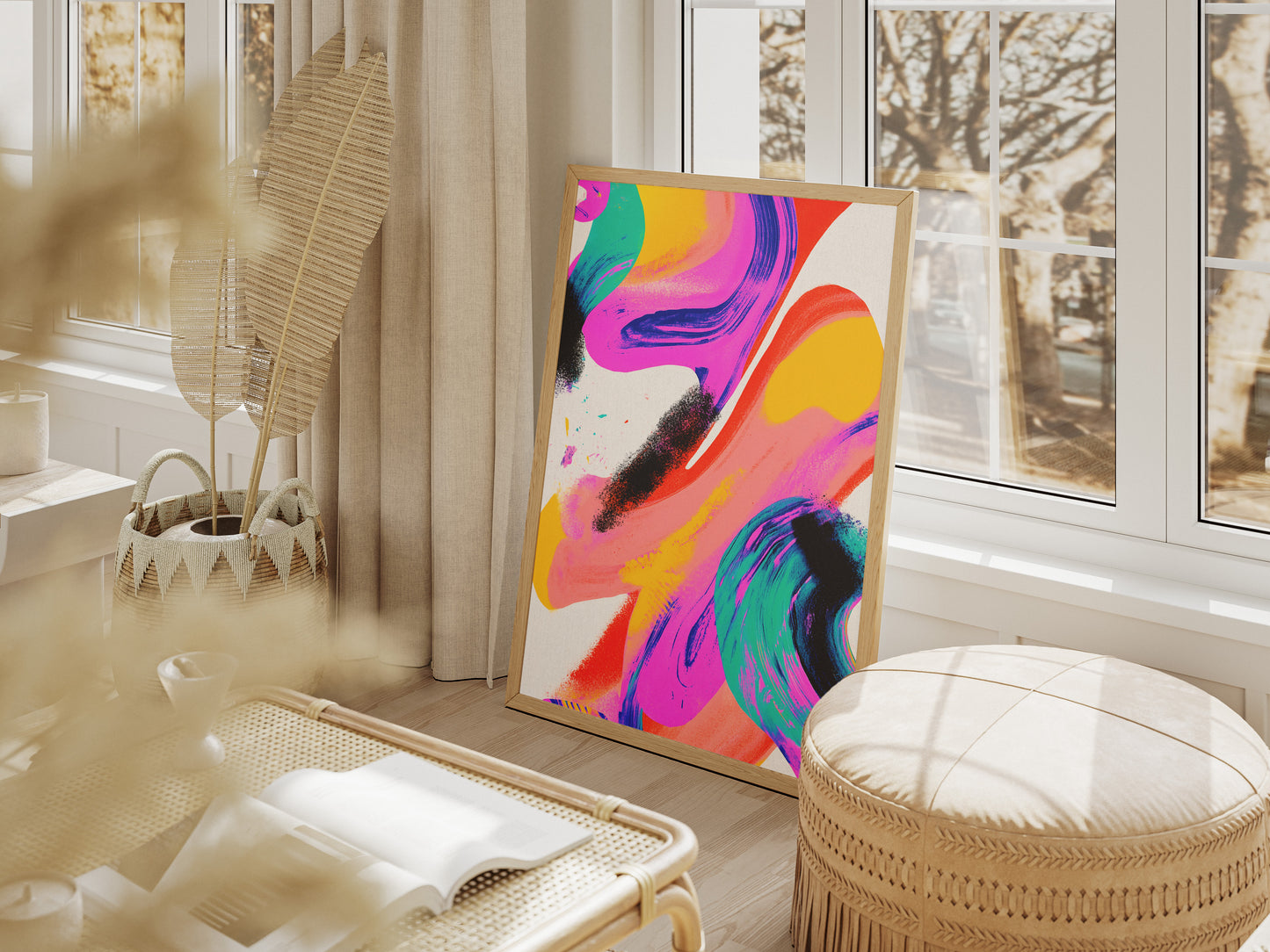 Colorful Brushstroke Abstract Poster | Bold Modern Wall Art for Creative Interiors
