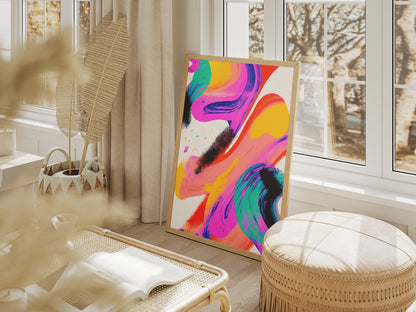 Colorful Brushstroke Abstract Poster | Bold Modern Wall Art for Creative Interiors