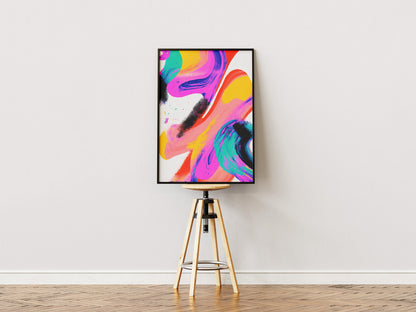 Colorful Brushstroke Abstract Poster | Bold Modern Wall Art for Creative Interiors