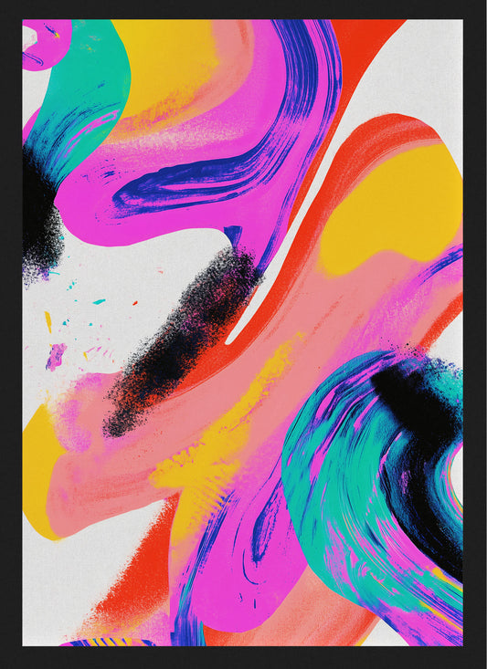 Colorful Brushstroke Abstract Poster | Bold Modern Wall Art for Creative Interiors