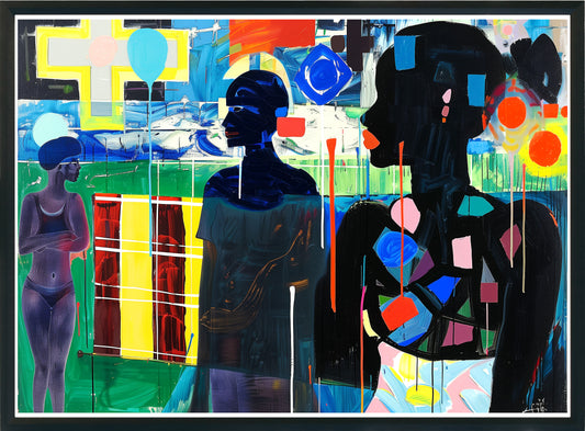 Abstract Afro American Art Poster | Colorful Cultural Expression Print