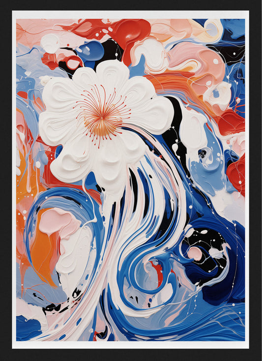 Abstract Floral Poster | Colorful Modern Wall Art with Dynamic Brushwork