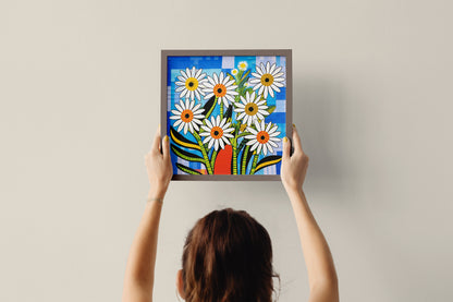 Bold Daisy Flower Poster | Colorful African American Inspired Floral Art