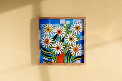 Bold Daisy Flower Poster | Colorful African American Inspired Floral Art