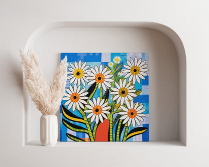 Bold Daisy Flower Poster | Colorful African American Inspired Floral Art
