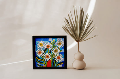 Bold Daisy Flower Poster | Colorful African American Inspired Floral Art